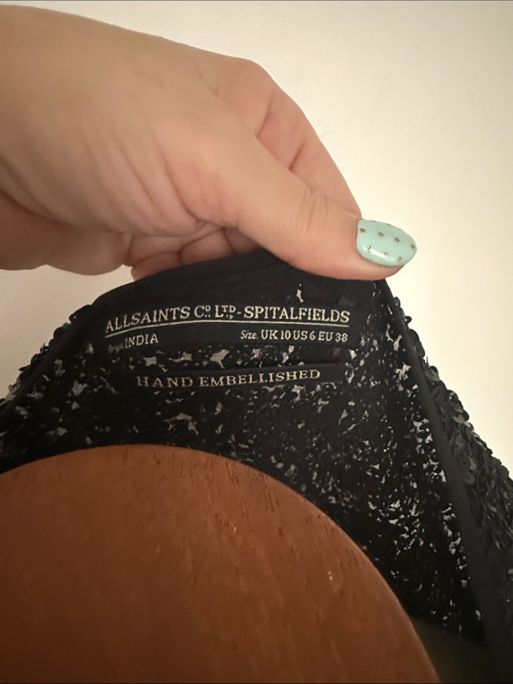 All Saints Black Sequin Cap-Sleeve Mini Dress - Picture 2 of 4